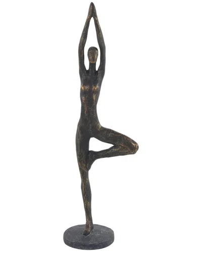 Peyton Lane Modern Brass Polystone Sculpture In Black