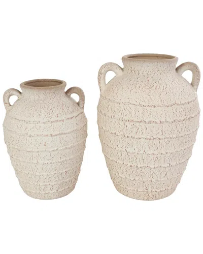 Peyton Lane Modern Farmhouse Ceramic Vase Set In Neutral