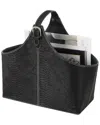 Peyton Lane Modern Leather Magazine Holder In Black