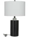 Peyton Lane Modern Marble Black Table Lamp In Black