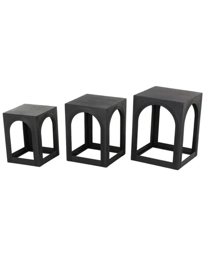 Peyton Lane Modern Metal Accent Table Set In Black