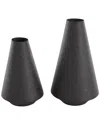 Peyton Lane Modern Metal Vase Set In Black