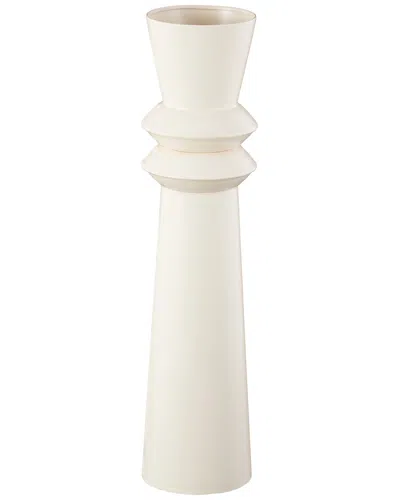 Peyton Lane Modern Metal Vase In White