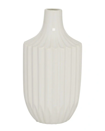 Peyton Lane Modern Pillar Ceramic Vase In White