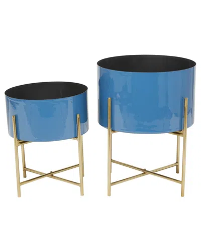 Peyton Lane Modern Planter In Blue