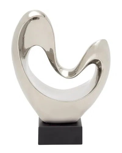 Peyton Lane Modern Polystone Sculpture In Silver