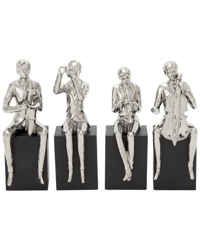 Peyton Lane Modern Porcelain Ceramic Sculpture Set In Silver