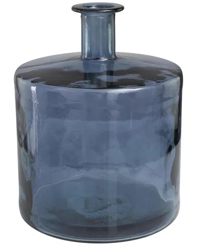 Peyton Lane Modern Recycled Glass Vase In Blue