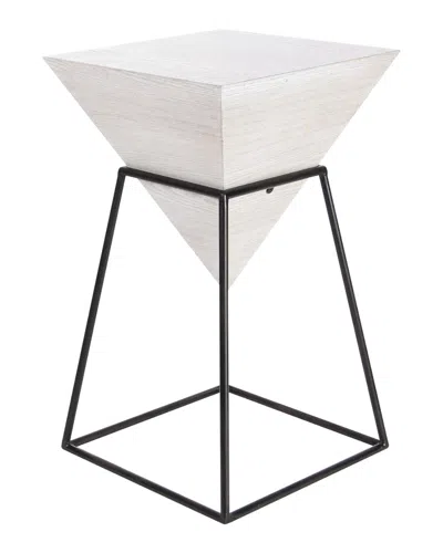 Peyton Lane Modern Reflections Accent Table In White