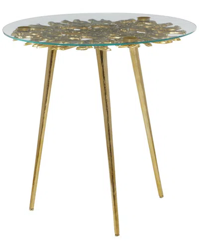 Peyton Lane Modern Round Accent Table In Gold
