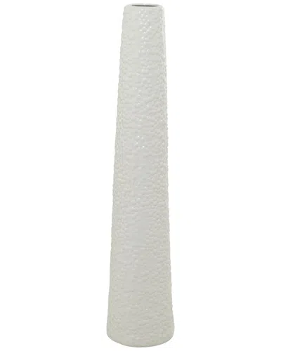 Peyton Lane Modern Round Ceramic Vase With Bubble Texture In White