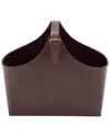 Peyton Lane Modern Solid Dark Brown Leather Magazine Holder