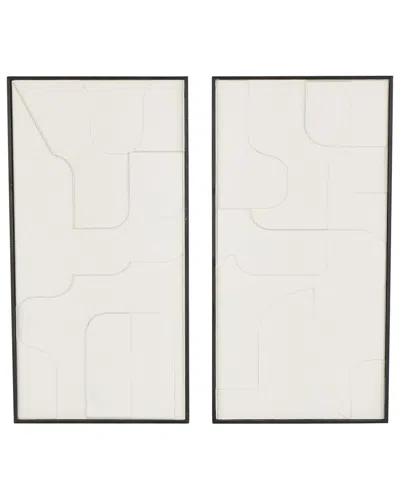 Peyton Lane Modern Wood Wall Decor Set In White