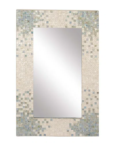 Peyton Lane Natural Reflections Mussel Shell Inlay Rectangular Wall Mirror