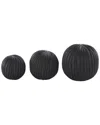 Peyton Lane Natural Teak Wood Orbs & Vase Filler Set In Black