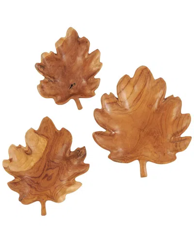 PEYTON LANE PEYTON LANE NATURAL TEAK WOOD TRAY SET