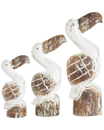 Peyton Lane Nautical Wood Sculpture Set In Brown