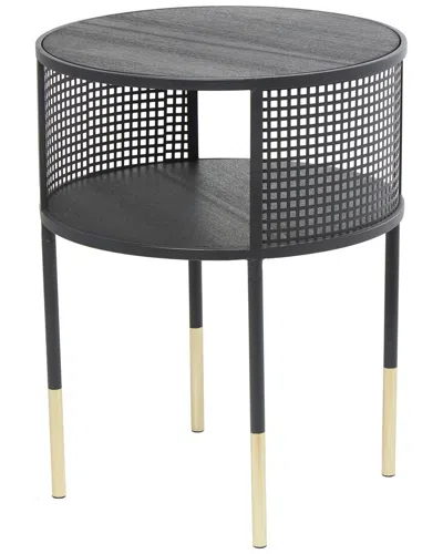 Peyton Lane Open Grid Frame Metal Accent Table In Black