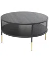Peyton Lane Open Grid Frame Metal Coffee Table In Gray