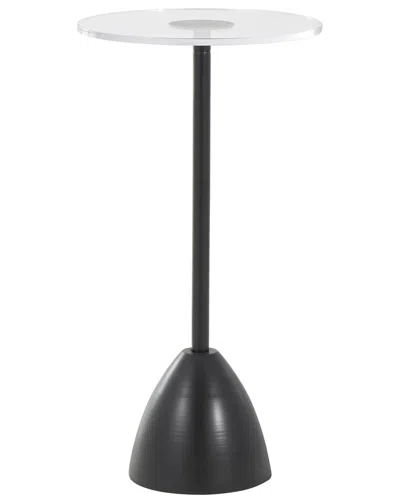 Peyton Lane Pedestal Accent Table With Acrylic Tabletop In Black