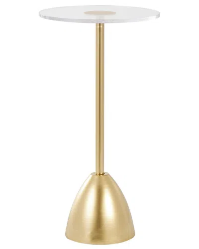 Peyton Lane Pedestal Accent Table With Acrylic Tabletop In Gold