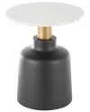 Peyton Lane Pedestal Accent Table With Faux Marble Top