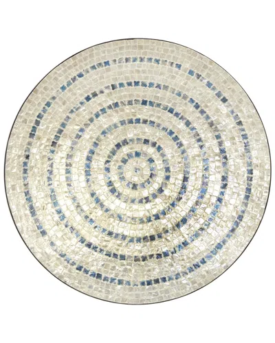 Peyton Lane Plate Beige Mother Of Pearl Handmade Mosaic Wall Decor In Brown