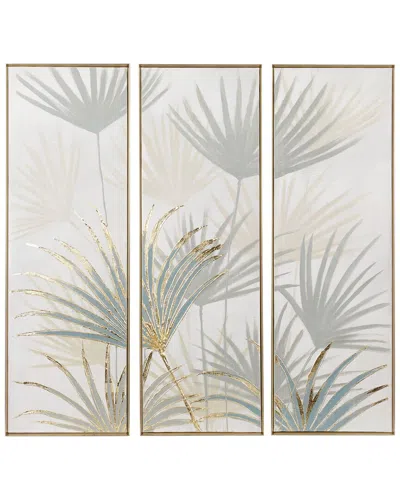 Peyton Lane Polystone Traditional Palm Leaves Framed Wall Art In Multi