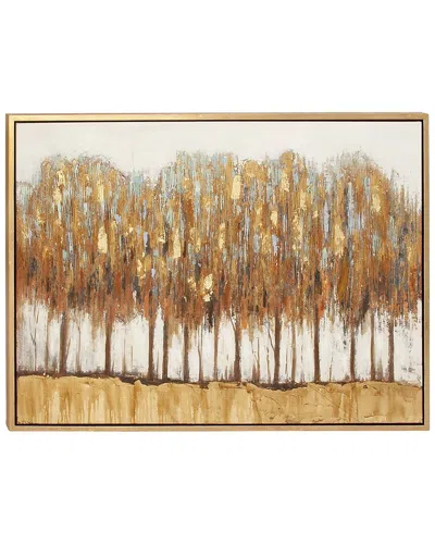 Peyton Lane Polystone Traditional Trees Framed Wall Art In Gold