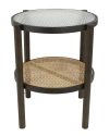 PEYTON LANE PEYTON LANE RATTAN ACCENT TABLE WITH PRESSED TEMPERED GLASS TOP