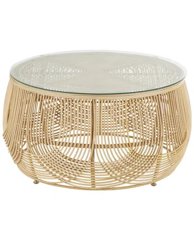 Peyton Lane Rattan Coffee Table In Neutral