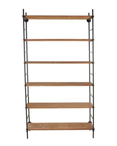 Peyton Lane Rectangular 6-level Shelving Unit With Metal Ladder Frames In Blue