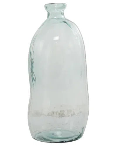 Peyton Lane Recycled Glass Handmade Spanish Bottleneck Decorative Vase In Blue
