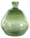 Peyton Lane Recycled Glass Handmade Wide Ombre Spanish Bottle Decorative Vase In Green