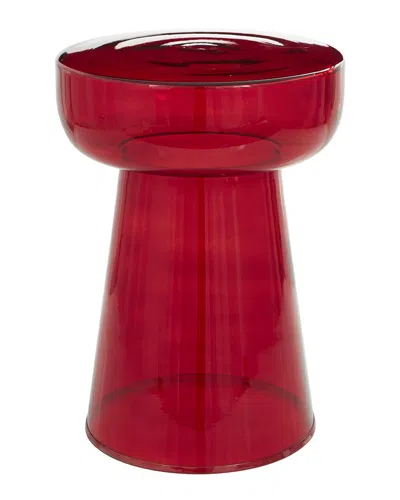 Peyton Lane Red Glass Modern Accent Table