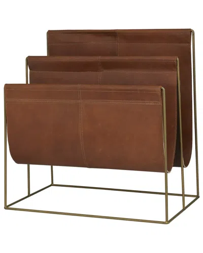 Peyton Lane Red Leather Magazine Holder