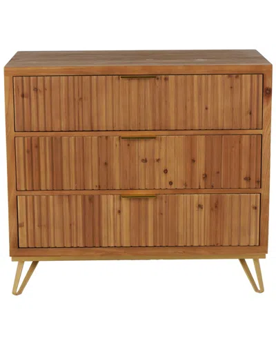 Peyton Lane Ribbed 3-drawer Cabinet In Blue