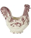 Peyton Lane Rooster Distressed Planter In White