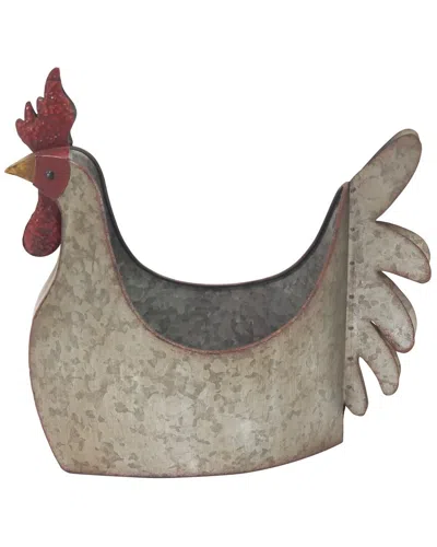 Peyton Lane Rooster Metal Planter