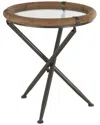Peyton Lane Round Accent Table With Framed Glass Tabletop