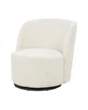 Peyton Lane Round Swivel Boucle Accent Chair