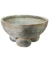 Peyton Lane Rustic Ceramic Decorative Bowl In Gray