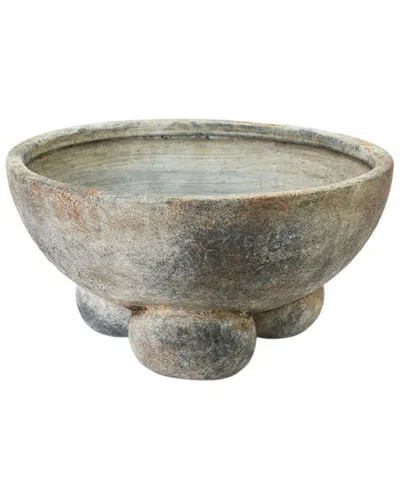 Peyton Lane Rustic Ceramic Decorative Bowl In Gray