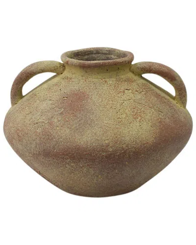 Peyton Lane Rustic Ceramic Vase In Brown