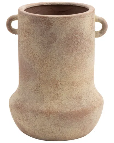 Peyton Lane Rustic Ceramic Vase In Brown