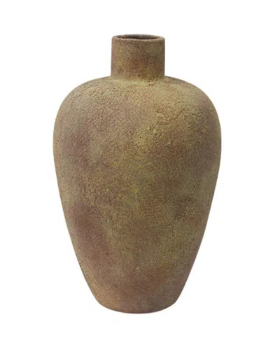 Peyton Lane Rustic Ceramic Vase In Brown