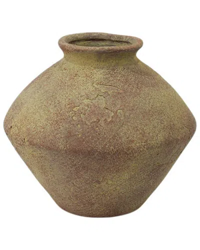 Peyton Lane Rustic Ceramic Vase In Brown