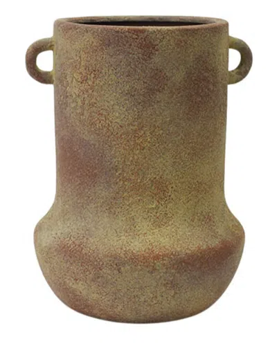 Peyton Lane Rustic Ceramic Vase In Brown
