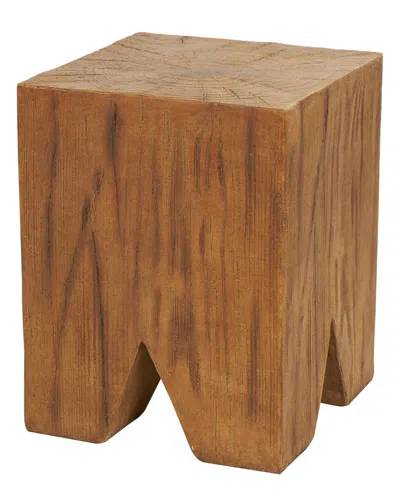 Peyton Lane Rustic Magnesium Oxide Outdoor Accent Table In Brown