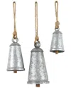 Peyton Lane Rustic Metal Decorative Cow Bells Set In Silver